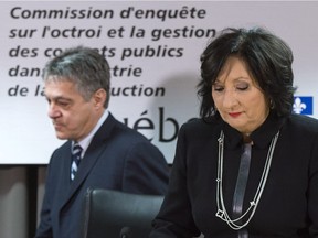 France Charbonneau and  Renaud Lachance released their report  that looked into corruption in Quebec's construction industry Nov. 24, 2015.