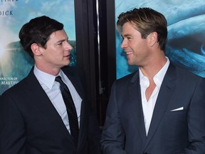 Benjamin Walker, left, and Chris Hemsworth learned a lesson in moderation after shooting wrapped for In the Heart of the Sea.