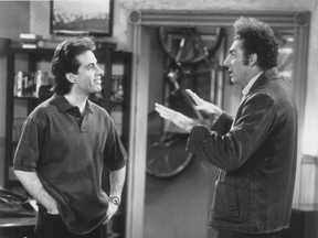 Jerry Seinfeld and Michael Richards, (who plays Kramer), in an undated photo.