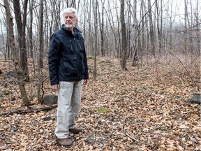 David Fletcher of the Green Coalition walks though the Rapides du Cheval-Blanc nature park on Saturday December 5, 2015, in Pierrefonds. The city of Montreal has announced it will buy an expanse of land to extend the park in eastern Pierrefonds, including a stretch of waterfront. Fletcher has lobbied for the preservation of the territory for many years. (Giovanni Capriotti / MONTREAL GAZETTE)