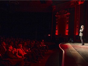 Sylvain Carle, the general manager of FounderFuel, on stage at the Olympia theatre on Wednesday, December 02, 2015.