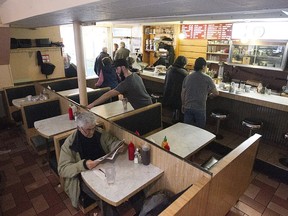 The main and only dining area at Moe's-Casse-Croute-du-Coin Friday, Dec. 4, 2015. The 24-hour greasy spoon is set to close Monday, Dec. 7, 2015.