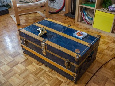 A steamer trunk is used as a table. (Dario Ayala / Montreal Gazette)