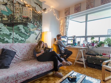Shannon Carranco and Camilo Cardozo at their apartment in Montreal on Tuesday, December 1, 2015. (Dario Ayala / Montreal Gazette)