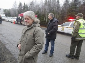 Henri Provencher, the grandfather of Cédrika Provencher, near the police search site in St-Maurice, on Dec. 14, 2015. Provencher said tracking down the person responsible for his granddaughter's death is important.