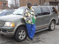 MONTREAL, QUE.: DECEMBER 16, 2015 -- John Chilcott beside his wife's car in the parking lot at their home in Chateauguay south of, in Montreal, Wednesday December 16, 2015, where he said that on Monday he was pepper sprayed by a local police officer, while two of his young daughters were in the back seat. He said he was pulled over for reasons not apparent to him and that it's the fifth time he has been pulled over for no reason.  (Phil Carpenter / MONTREAL GAZETTE).