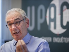 UPAC commissioner Robert Lafrenière in his Montreal office in Montreal Wednesday, Dec. 16, 2015. Quebec's permanent anti-corruption squad was formed in 2011.