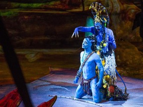 Artists perform during Cirque du Soleil's Toruk - The First Flight at the Bell Centre in Montreal.