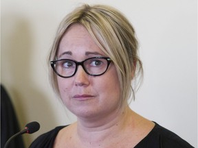 Isabelle Gaston, seen here in a 2015 file photo, lodged a private complaint five years ago with the College of Physicians against a psychiatrist and expert witness who testified at her ex-husband Guy Turcotte's double murder trial. Turcotte was convicted in 2015 of second-degree murder for fatally stabbing his and Gaston's two children, Olivier and Anne-Sophie.