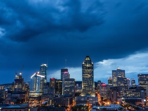 The Montreal city skyline as storm clouds approach July 19, 2015.