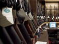 Rifles and shotguns at B & L Sports hunting and fishing store in Montreal in 2011.