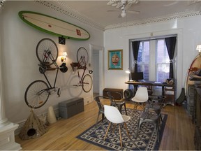 A view of the dining room area of Geneviève Lorange's home in the Little Burgundy area of Montreal on Tuesday, November 17, 2015 (Chairs are in an area where an-in-need-of repair table normally is.) (John Kenney / MONTREAL GAZETTE)