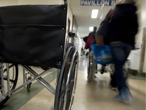 File photo: A hallway at the Jewish General Hospital in Montreal, Tuesday, October 14, 2014.