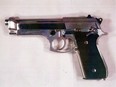 A photo of a handgun shown as evidence at the murder trial of Leslie Greenwood.