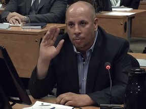 File photo: FTQ-construction whistleblower Ken Pereira testifies at the Charbonneau Commission Tuesday, October 2, 2013