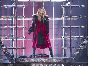 Madonna (pictured at the Bell Centre in September) is reportedly thinking of sending her son to military school.