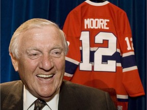 Former Montreal Canadiens Dickie Moore died on Saturday, Dec. 19, 2015.