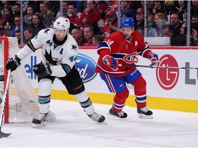 The Montreal Canadiens host the San Jose Sharks at the Bell Centre in Montreal, Tuesday Dec. 15, 2015.