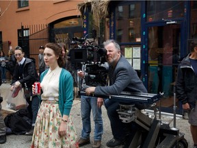 Cinematographer Yves Bélanger, on the set of Brooklyn with Saoirse Ronan, focused on keeping the camera close to the actress to emphasize her character’s inner transformation.