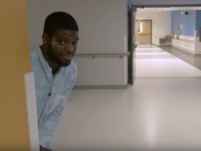 P.K. Subban surprised children and their families with a Christmas party at Montreal Children's Hospital in December 2015.