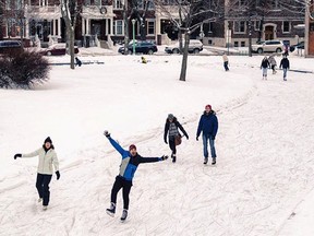 "Ice skating in Montreal."