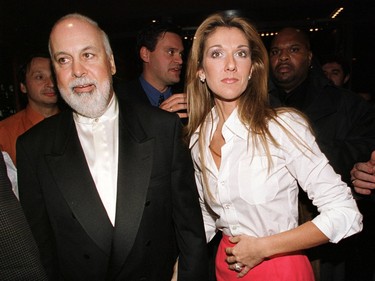 Céline Dion and René Angélil enter the  Fire Grill Monday, Oct. 25, 1999 at the restaurant's official launch.