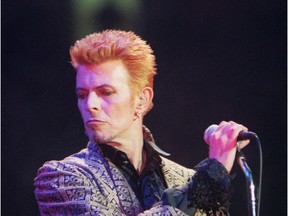 David Bowie performs during a concert celebrating his 50th birthday, at Madison Square Garden in New York.