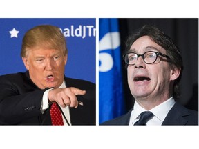 Donald Trump, left, has exceeded expectations as a celebrity apprentice politician, while Pierre Karl Péladeau has disappointed. But anything is possible in politics from President Trump to Premier Péladeau, Josh Freed writes.