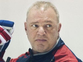 Canadiens head coach Michel Therrien directs practice in Brossard on Thursday, Jan. 21, 2016.