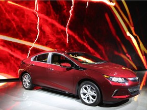 The 2016 Chevrolet Volt is one of many electric cars on display at the Montreal International Auto Show.