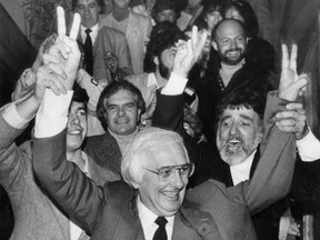 Laval mayor Claude Lefebvre after being elected mayor of Laval in November 1981.