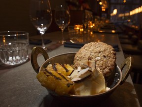 Best dessert of the night: coconut ice cream paired with grilled golden pineapple and an oatmeal cookie on the side at Foxy.