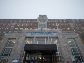 A view of the main entrance and emergency entrance at St-Mary's Hospital in the borough of Côte-des-Neiges--Notre-Dame-de-Grâce in Montreal on Tuesday, Jan. 12, 2016.
