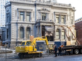 Currently under renovation, The Mount Stephen Club at 1400 Drummond Street in Montreal, on Wednesday, Jan. 20, 2016, is to be converted to a 12-storey hotel.