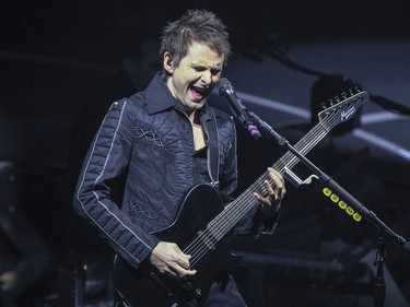 Muse vocalist and guitar player Matt Bellamy in concert at the Bell Centre in Montreal Wednesday January 20, 2016.