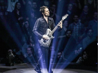 Muse vocalist and guitar player Matt Bellamy in concert at the Bell Centre in Montreal Wednesday January 20, 2016.