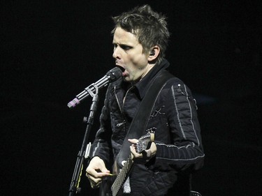 Muse vocalist and guitar player Matt Bellamy in concert at the Bell Centre in Montreal Wednesday January 20, 2016.