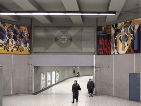 The Berri-UQAM metro station is currently getting a facelift. Entrances, staircases and walls are all part of the renovation project underway at the metro station in Montreal on Thursday, January 21, 2016.