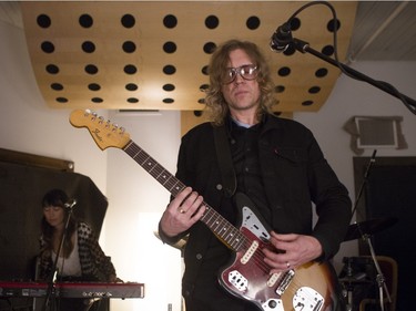 Sheenah Ko and Jace Lasek of the Besnard Lakes rehearse at Breakglass Studios in Montreal on Monday, January 4, 2016.