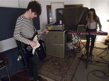 Robbie MacArthur and Sheenah Ko of the Besnard Lakes rehearse at Breakglass Studios in Montreal on Monday, January 4, 2016.