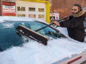 The Montreal health department recommends leaving your car's engine turned off while you clear snow.