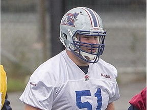 Kristian Matte, the six-foot-four 296-pound native of St-Hubert, started all 18 games for the Alouettes last season.