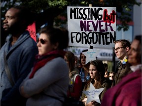 Hundreds of people take part in a march to honour the memories of missing and murdered native women and girls.  The march took place in Montreal on Sunday October 4, 2015.