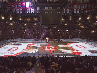 Montreal Canadiens honour the late Dickie Moore before the game against the New Jersey Devils Wednesday, Jan. 6, 2016 in Montreal. Moore died Dec. 19 at age 84.