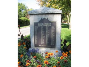 The plaque on this memorial in Lachine has gone missing - again.