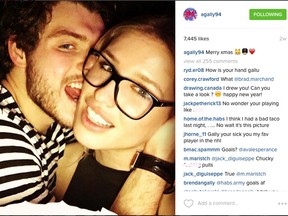 Image of Alex Galchenyuk and his girlfriend, Chanel-Leszczynski, from her Instagram account.