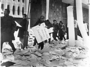Protesters at Sir George Williams University in 1969: Many participants were Caribbean students with little history of provocation.
