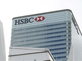 HSBC Bank Canada’s profit was $414 million for the 12 months ended Dec. 31, including a $38 million loss in the fourth quarter.