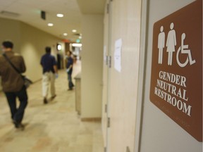 A gender neutral restroom at the University of Vermont in Burlington in 2007.