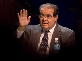 In this Oct., 15, 2006, file photo, Supreme Court Associate Justice Antonin Scalia speaks at the ACLU Membership Conference in Washington. On Saturday, Feb. 13, 2016, the U.S. Marshals Service confirmed Scalia has died at the age of 79.